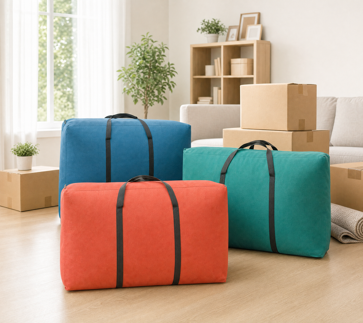 Heavy-Duty Moving Bag – Foldable Storage Bag with Zipper & Handles