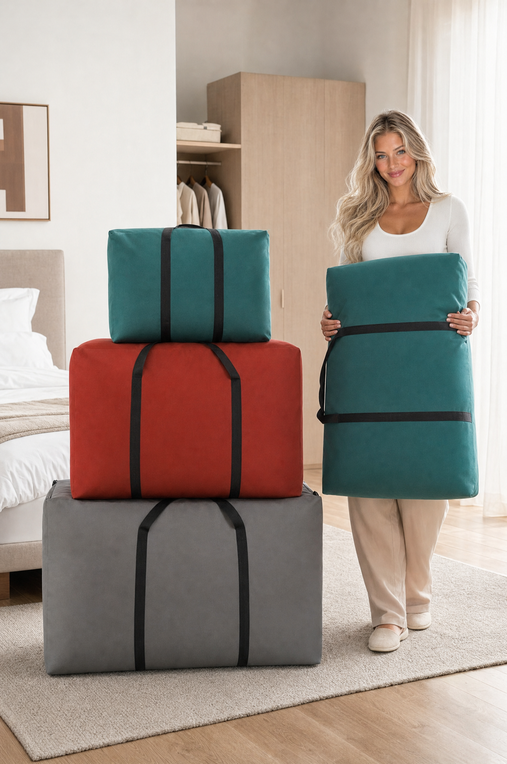 Heavy-Duty Moving Bag – Foldable Storage Bag with Zipper & Handles
