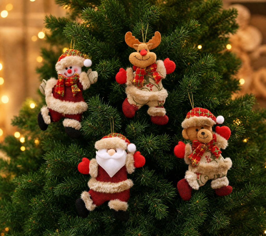 Dancing Christmas Hanging Ornaments, Set of 4