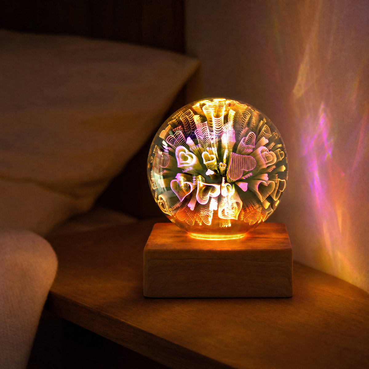 3D Firework Crystal Ball Night Light, USB Powered